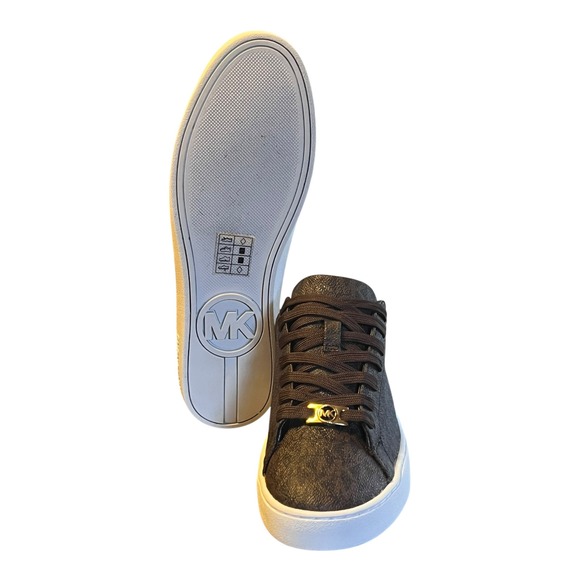 Michael Kors Womens Brown Monogram Logo Low Top Sneakers Shoes 8.5M 001201 - Picture 13 of 16